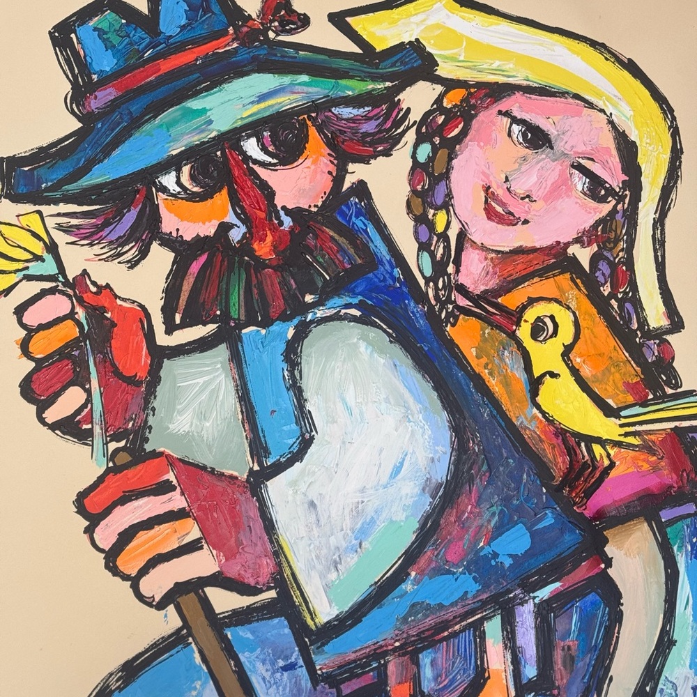 Colorful Abstract Couple Art Print